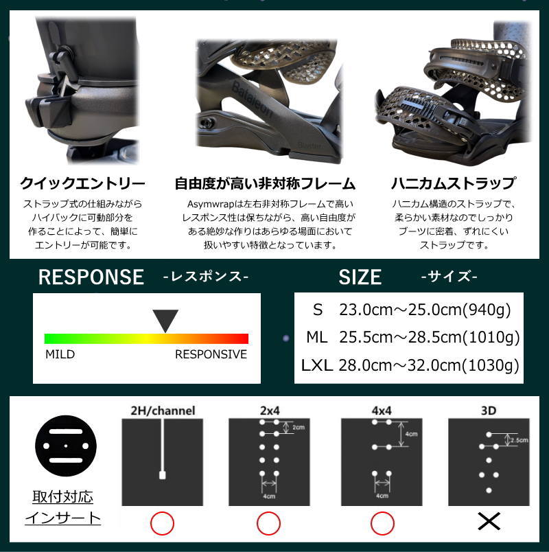 バタレオン　FASE 　MLサイズ 25-26 BATALEON BLASTER AW FASE カラー:BLACK MLサイズ バタレオン