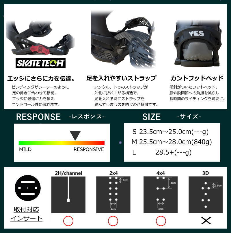 25-26 26 YES. SELECT PITCH BLACK Mサイズ YES メンズ スノーボード