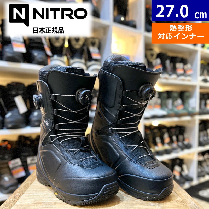 【超美品】NITRO スノーボードブーツ 27.0 cm 25-26 NITRO TEAM BOA WIDE カラー:Black 27cm ナイトロ チーム ボア
