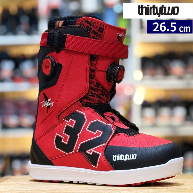 メンズ スノーボードブーツ 25-26 THIRTYTWO LASHED ZEB DOUBLE BOA BLK RED 26.5cm サーティーツー ラッシュド ボア 型落ち 日本正規品 | 