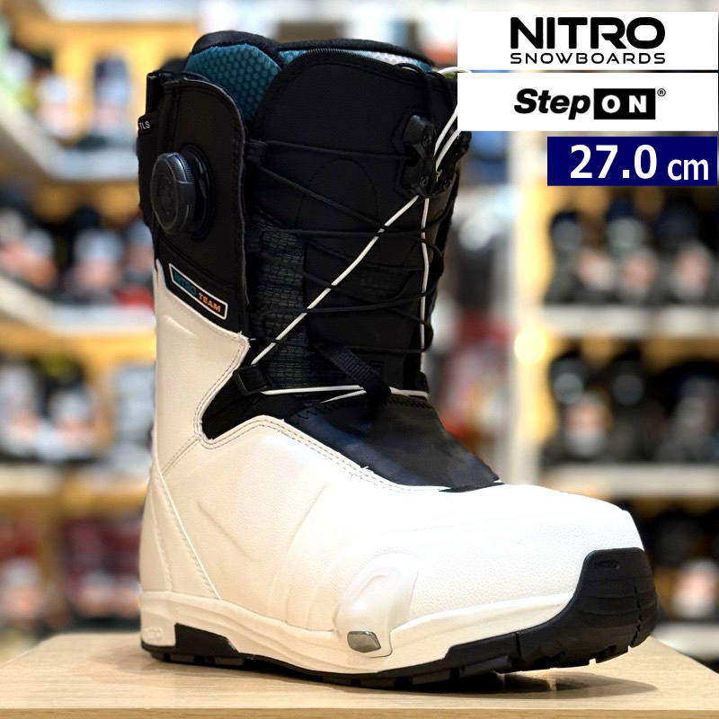 メンズ スノーボードブーツ ステップオン 26-27 NITRO TEAM TLS Step ON カラー:White-Black 27cm ナイトロ チーム ニューモデル | 