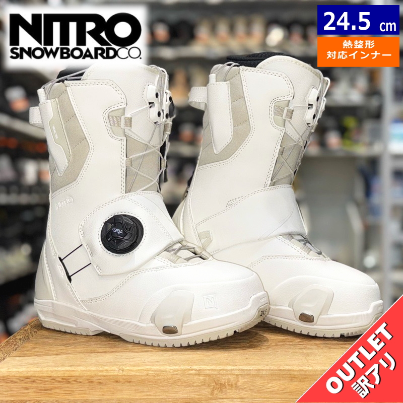 【OUTLET】24-25 NITRO CAVE TLS カラー:WHITE 24.5cm ナイトロ ケーブ レディース スノーボードブーツ 日本正規品