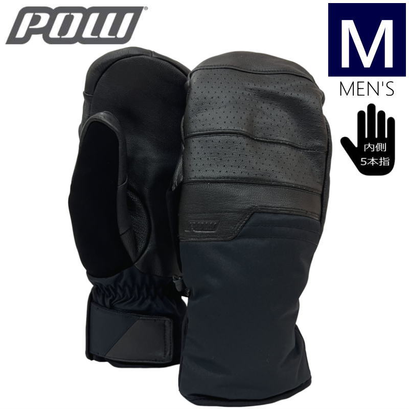 ○22-23 POW AUGUST 2.0 SHORT MITTEN カラー:BLACK Mサイズ パウ 