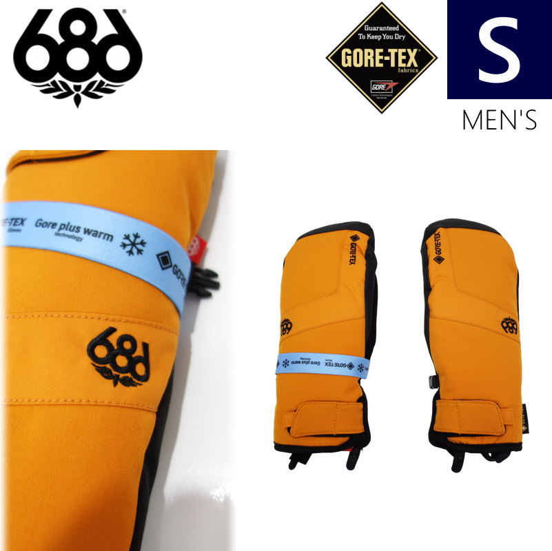 ●23-24 686 GORE-TEX LINEAR UNDER CUFF MITTEN カラー:COPPER ORANGE Sサイズ シックスエイトシックス スキー スノーボード 686 ○23-24 GORE-TEX LINEAR UNDER CUFF MITTEN カラー:COPPER