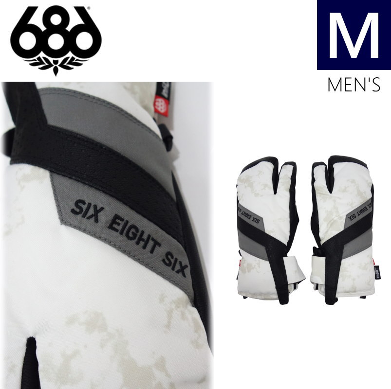 ○23-24 686 HAWKEYE TRIGGER MITTEN カラー:WHITE DAZED Mサイズ