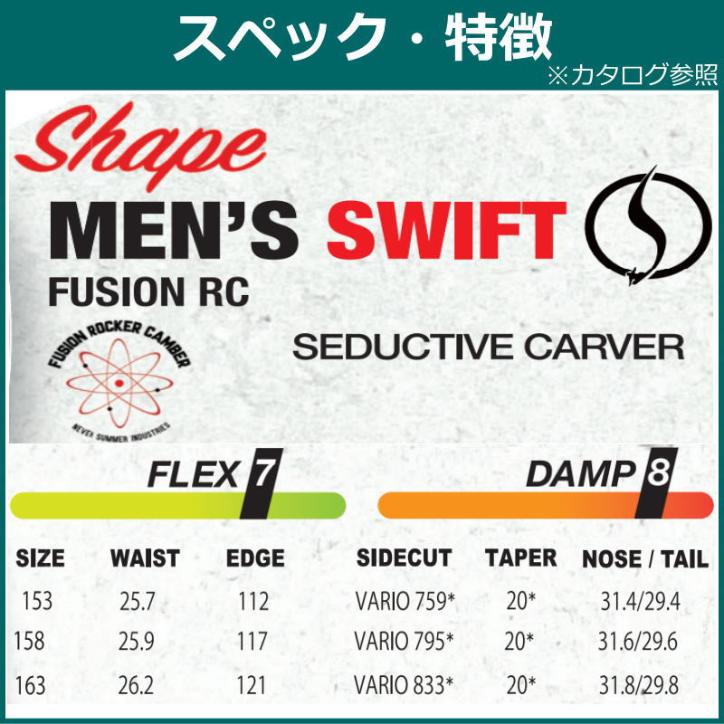 23-24 NEVER SUMMER SWIFT 158cm ネバーサマー スイフト パウダーボード 日本正規品 メンズ スノーボード 板単体  ダブルキャンバー