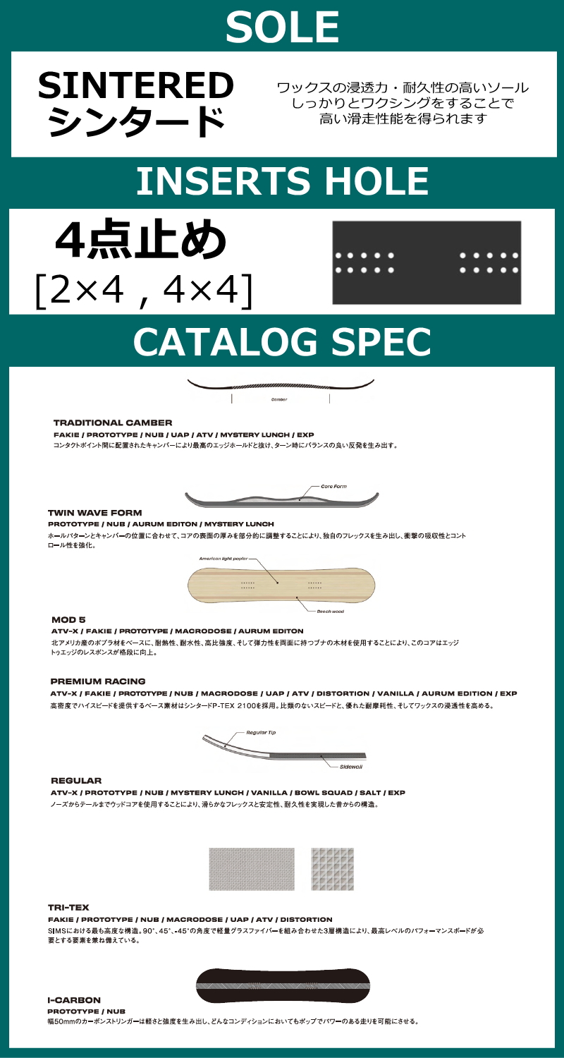 特典付き 【早期予約商品】 メンズ スノーボード 板 1565cm SIMS