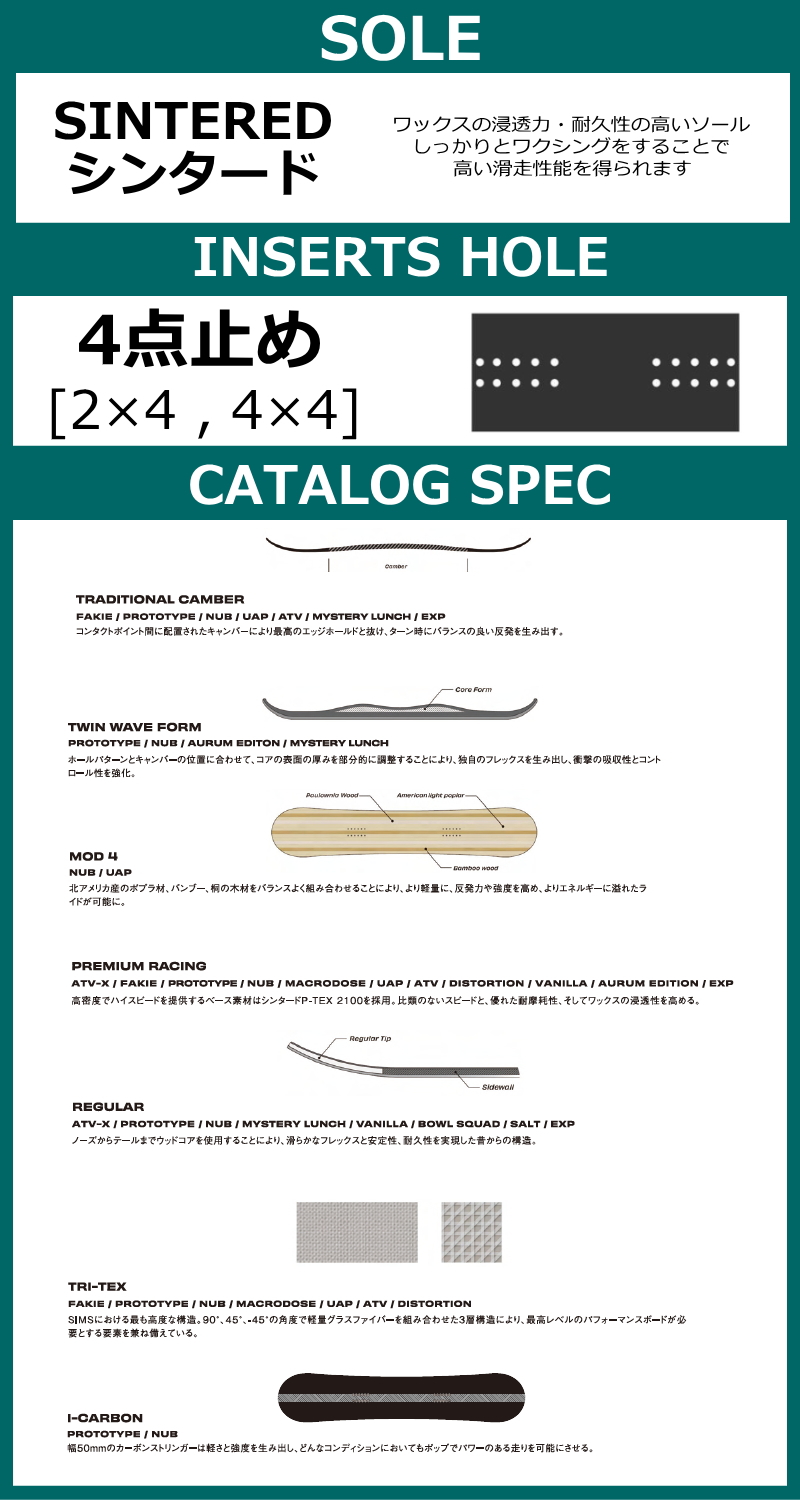 特典付き 【早期予約商品】 メンズ スノーボード 板 1535wcm SIMS NUB