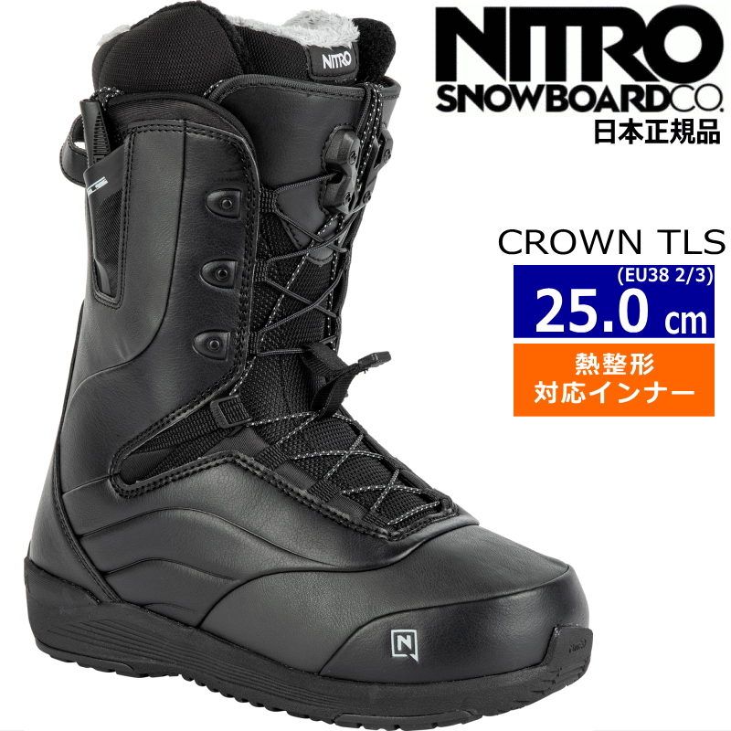 22-23 NITRO CROWN TLS カラー:Black EU38 2/3[25cm] ナイトロ クラウン レディース スノーボードブーツ  日本正規品