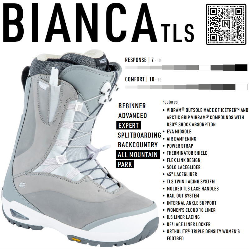 早期予約商品】 23-24 NITRO BIANCA TLS カラー:Iron 23cm ビアンカ