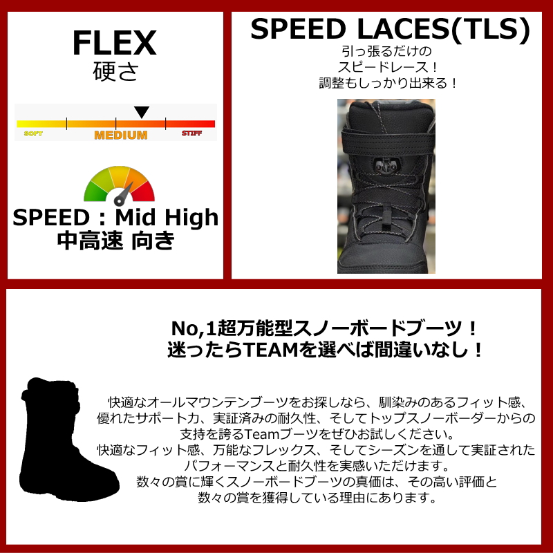 25-26 NITRO TEAM TLS WIDE カラー:Black 25cm ナイトロ チーム ワイド