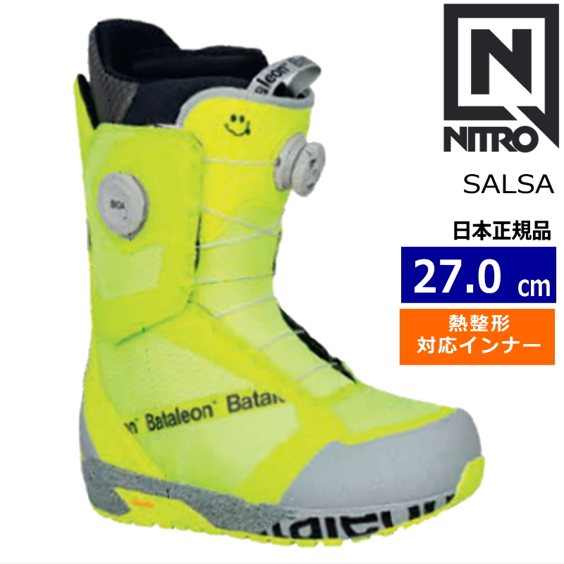 25-26 Bataleon SALSA カラー:NEON YELLOW 27cm バタレオン サルサ メンズ スノーボードブーツ ダイヤル式 ボア