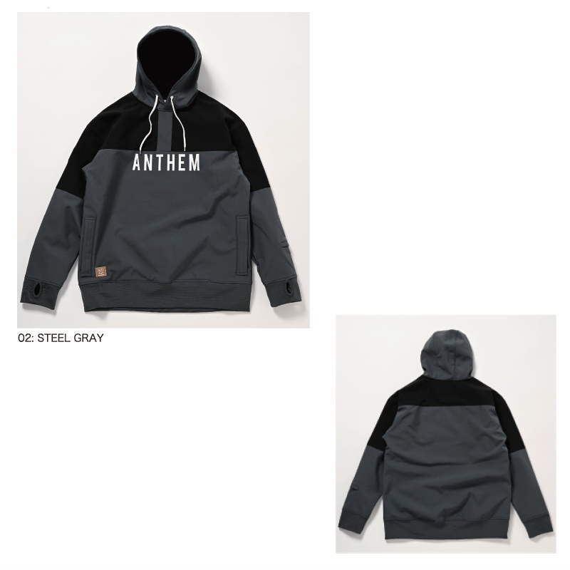 ○ 23-24 ANTHEM SHOULDER PATCH HOODIE STEEL GRAY AN2305 アンセム