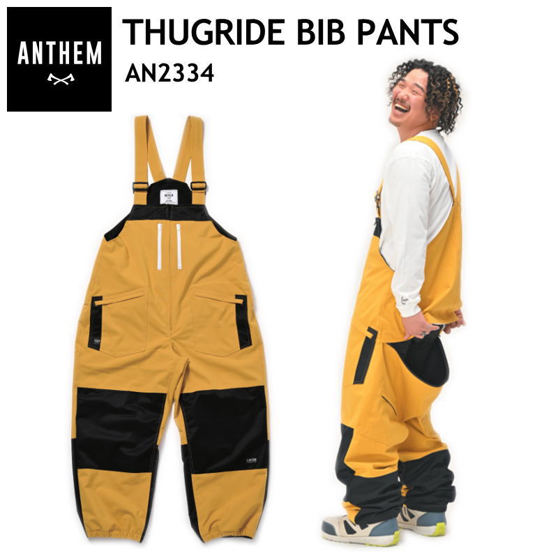 ○ 23-24 ANTHEM THUGRIDE BIB PANTS MUSTARD LAMP BLACK AN2334