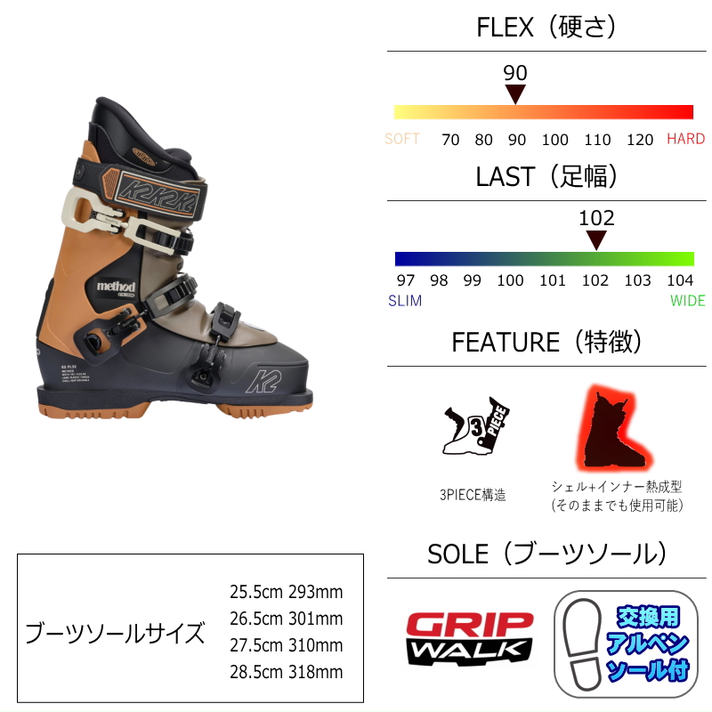 【美品】K2 method FL3X スキーブーツ　28-28.5センチ K2 Method Men's Ski Boots 2025 - Ski Shack
