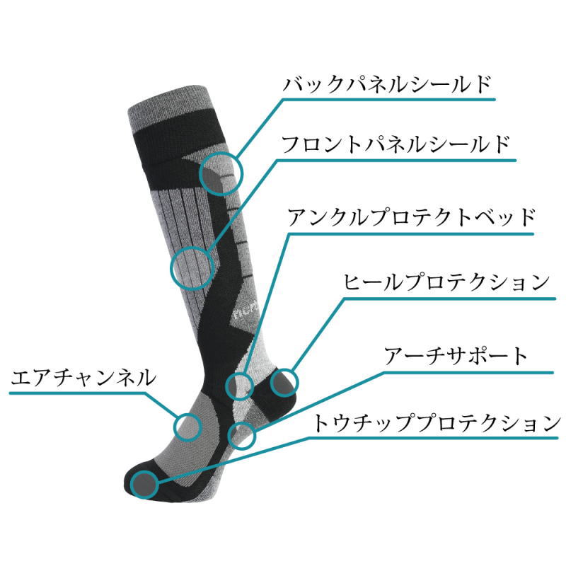 【即納】●[27-29ｃｍ]24 NORTH PEAK MERINO WOOL COMPRESSION SOCKS MP-685 カラー:BK ソックス 靴下 |  | 01