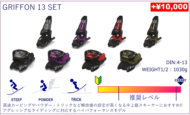 [センター幅66mm 153cm|163cm|173cm]K2 244+GRIFFON 13 26モデルスキー板セット コブ＆オールラウンド | K2（スキー、スノーボード） | 07