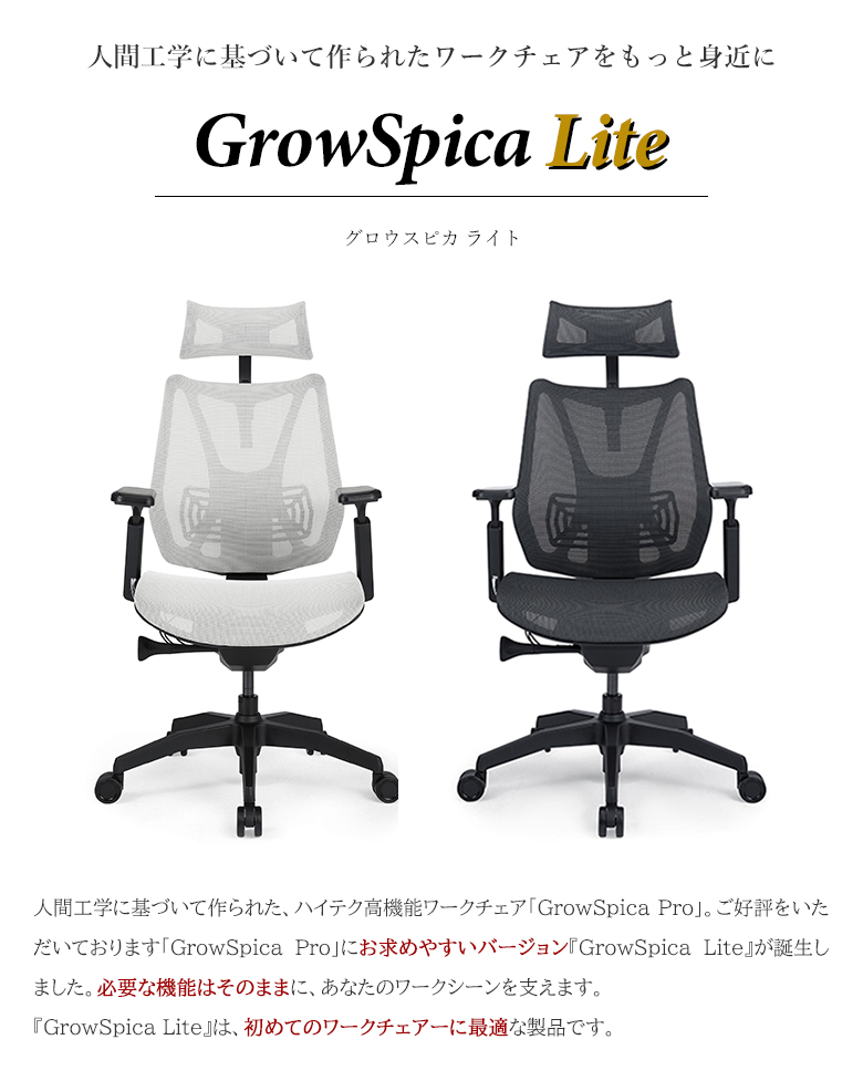 GrowSpica Lite グロウスピカ ライト ワークチェア オフィスチェア