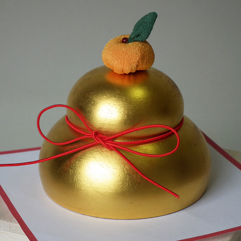 金箔の鏡餅 木製 鏡餅 天然木 金箔 ぬりもの静寛 jokan 守田漆器 山中