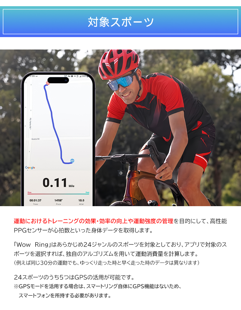 Wow Ring スマートリング 健康管理 活動量計 睡眠記録 運動記録