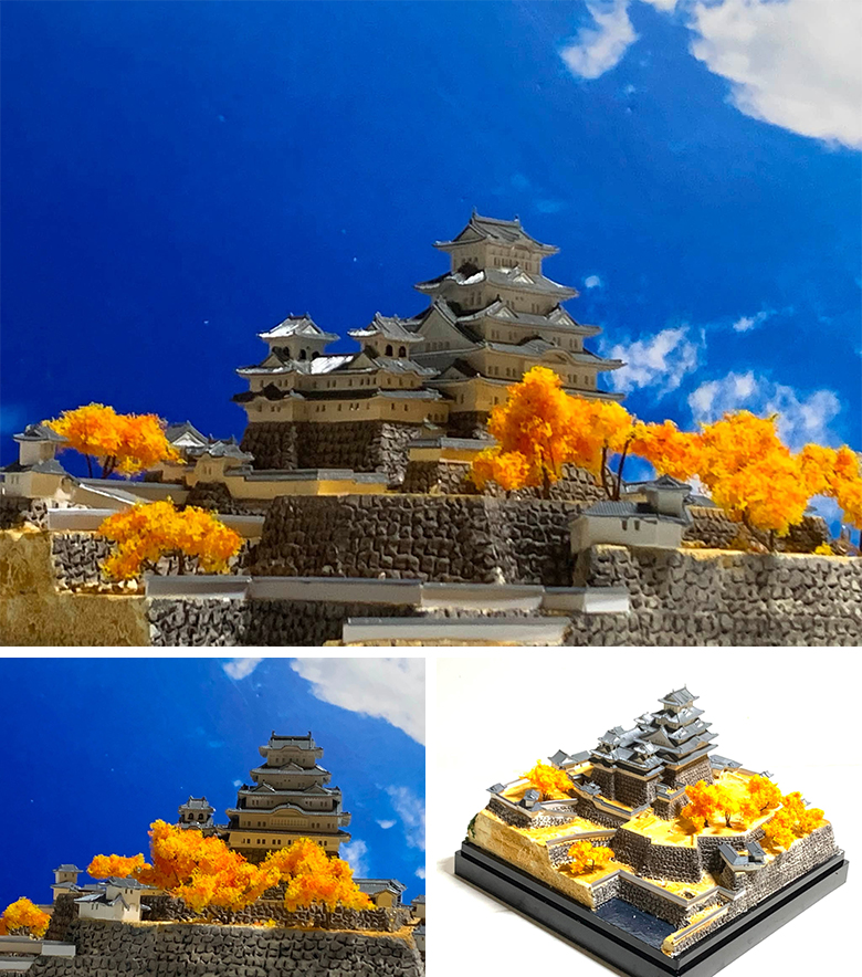 姫路城 ジオラマ模型 当店限定オリジナル 完成品 お城 模型 ライト
