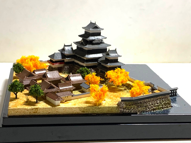 松本城 ジオラマ模型 当店限定オリジナル 完成品 お城 模型 ライト