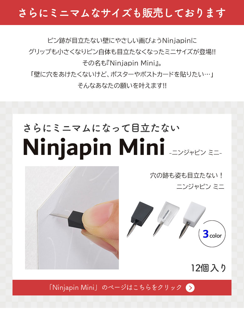 ニンジャピン 12本入り 画鋲・押しピン 忍者ピン +d アッシュ