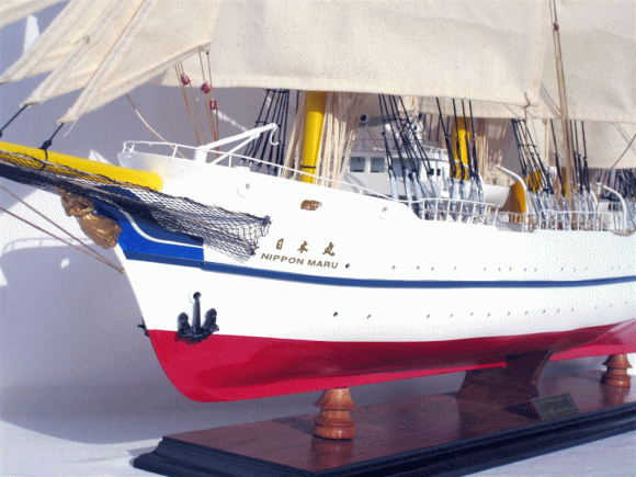 新日本丸 95cm 木製手作り 大型 帆船模型 完成品 代金引換不可 : 想い