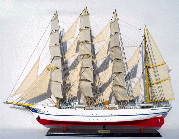 大型帆船模型◇今井科学◇日本丸 1／100 組立完成品 ケース付き