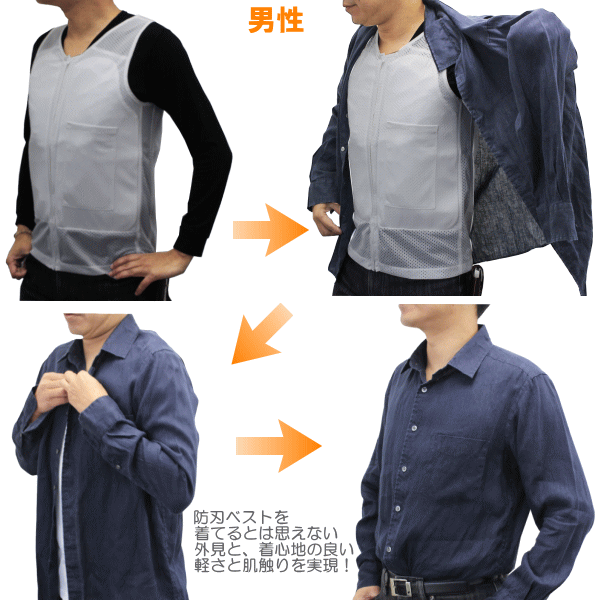 防刃ベスト 防刃チョッキ〔西陣YOROI〕345gと軽量 文部科学大臣賞受賞