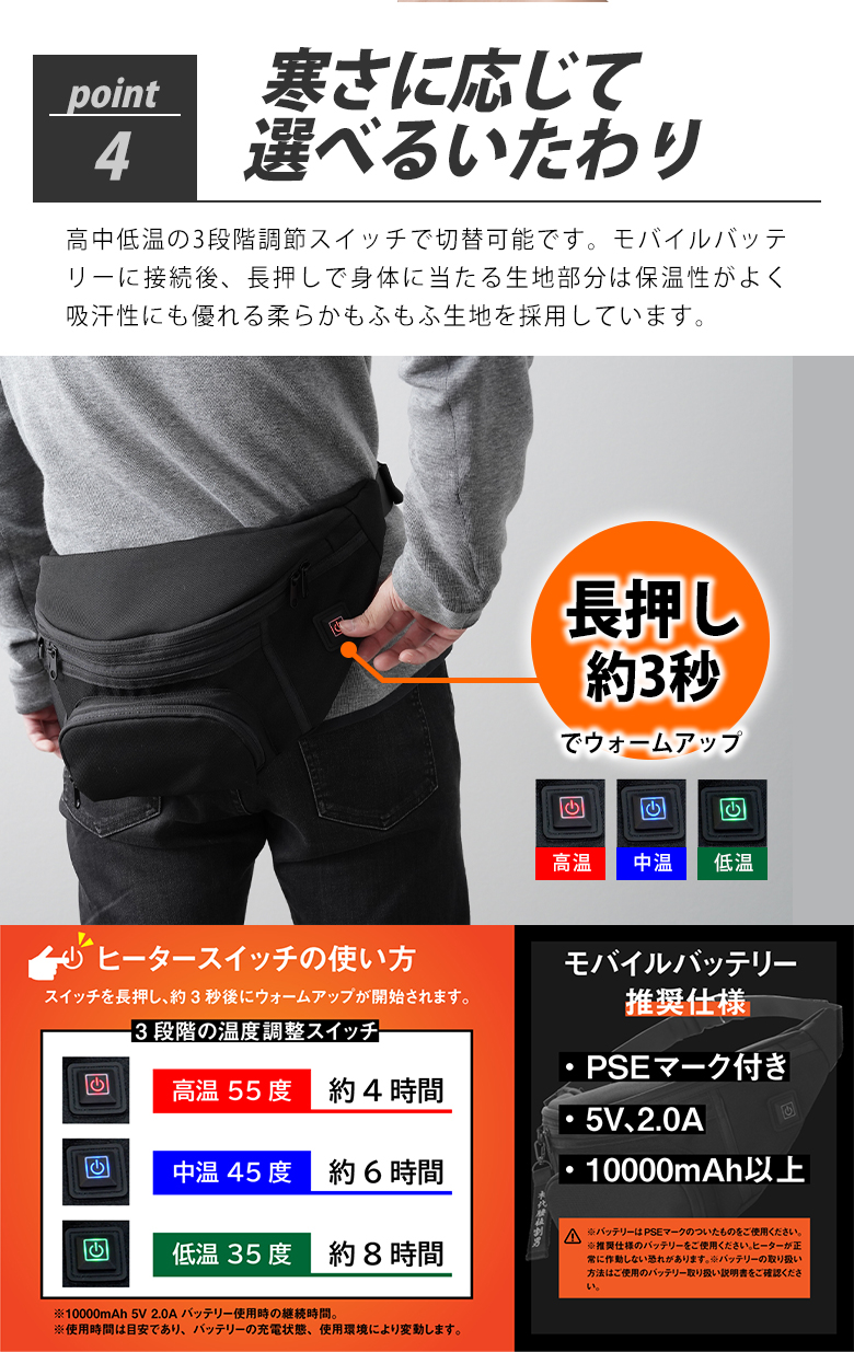 USBヒーター付きバッグ ＋Plus one（プラスワン）電熱 バッグ ボディ 