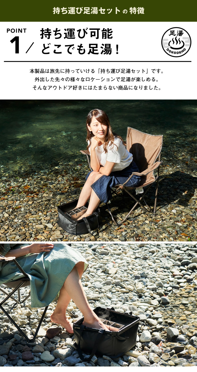 持ち運び足湯セット アウトドア キャンプ 足湯 GR-New10 焚き火