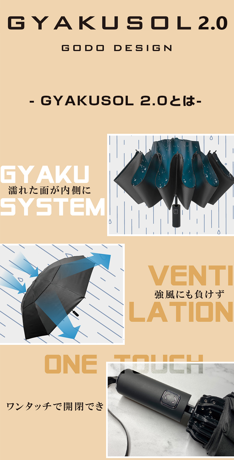 GODO DESIGN 折り畳み傘 GYAKUSOL × JSF モカ Amazon.co.jp: GODO DESIGN 折り畳み傘 GYAKUSOL × JSF モカ