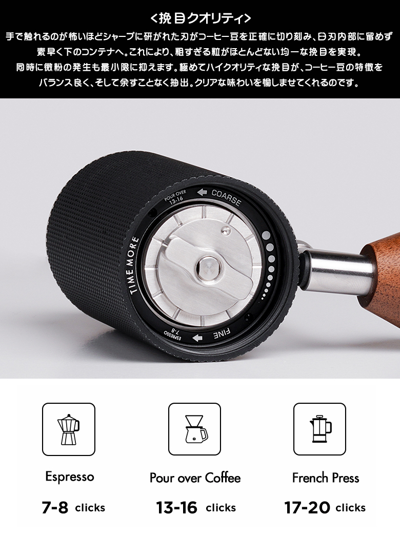 Timemore タイムモア ナノ 高級手挽きミル コンパクト 楽天市場】タイムモア TIMEMORE NANO3 手挽きコーヒーミル
