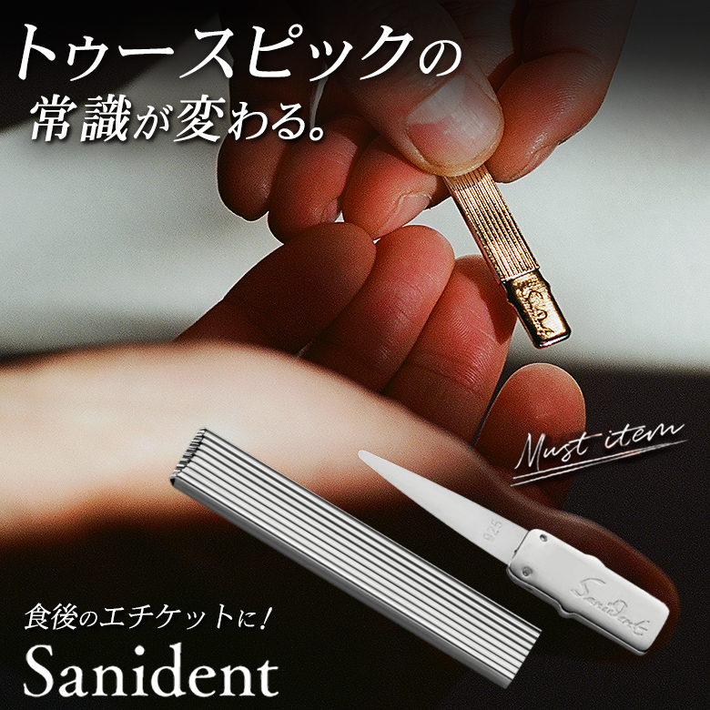 Sanident サニデント トゥースピック 正規販売店 爪楊枝 つまようじ 食後 エチケット 会食 商談 歯 歯間 食べ物 食事 挟まり 詰まり  携帯 コンパクト 抗菌 銀 : sima3321 : 想いを繋ぐ百貨店 TSUNAGU - 通販 - Yahoo!ショッピング