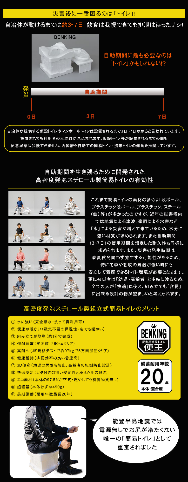 BENKING ベンキング 便王 簡易トイレ スリム 組立式簡易トイレ 防災