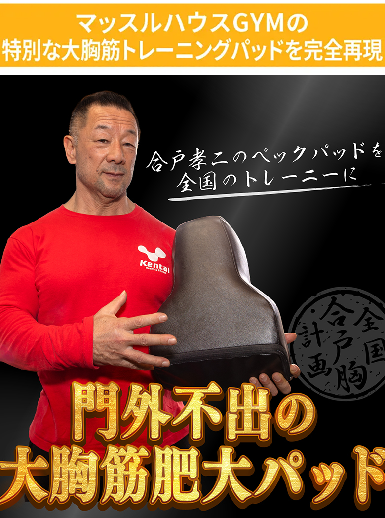 合戸式　合戸孝二 大胸筋肥大パッド　合戸式大胸筋肥大パッド NURBベンチプレス NURBS 合戸式大胸筋肥大パッド トレーニング 筋トレ 筋トレ器具 筋トレ