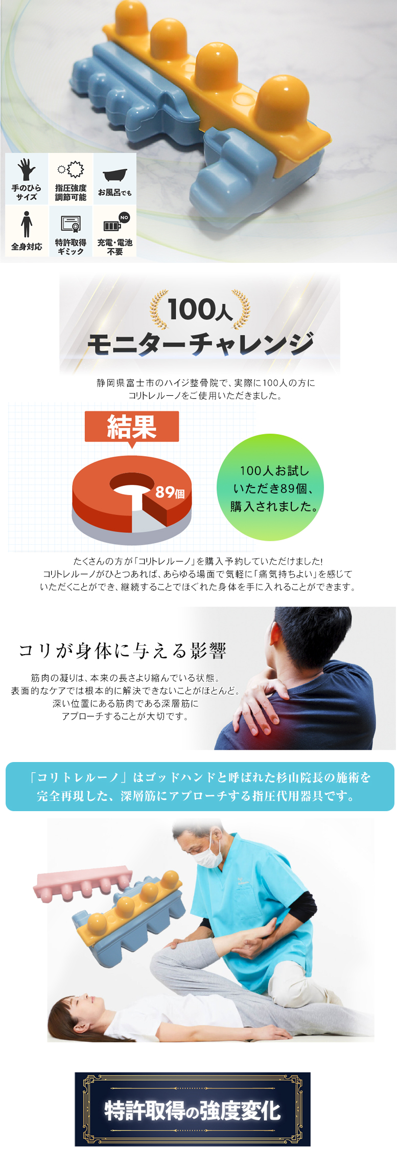 コリトレルーノ 指圧器具 ゴッドハンド ほぐし コリ 肩こり 肩凝り 腰 