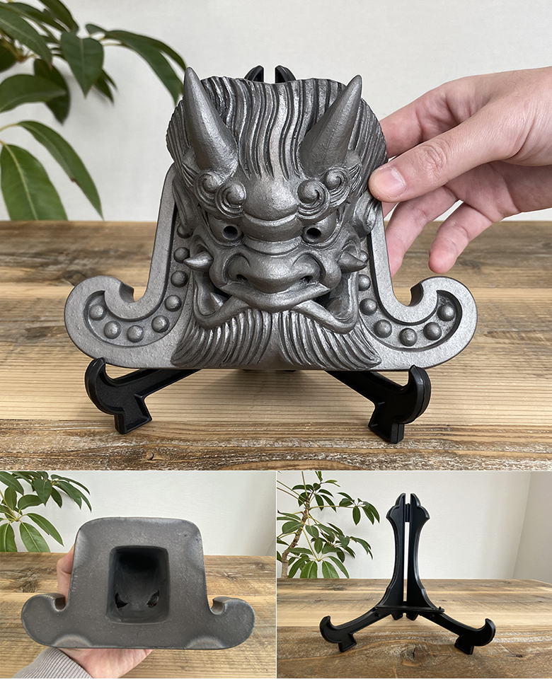 鬼神家護 台座付き 和瓦 鬼瓦 鬼瓦職人 現役鬼師 いぶし製法 いぶし銀