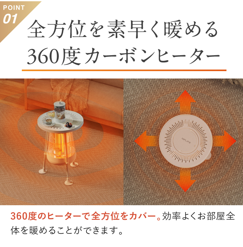 NUKUREA ヌクレア NIPLIFE ニップライフ NL-NK25WT テーブル型 電気