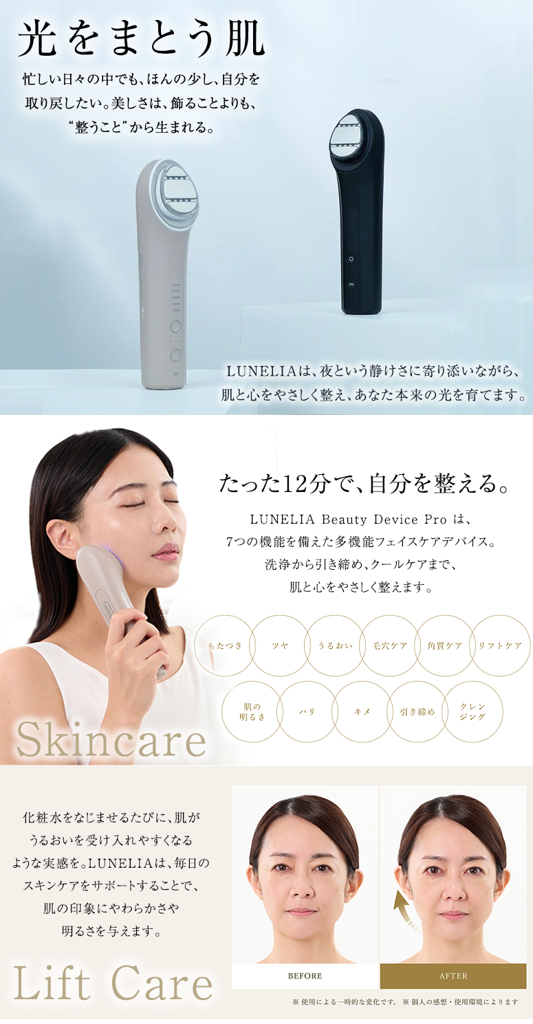 LUNELIA ルネリア Beauty Device Pro 美顔器 EMS 冷却 イオン 多機能