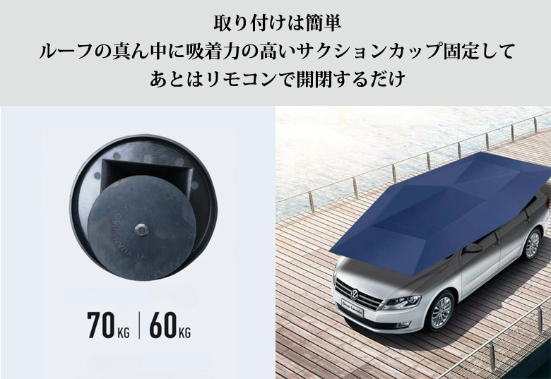 あなたの愛車を守る全自動カーテント ほとんどの車種に装着可能 まさに