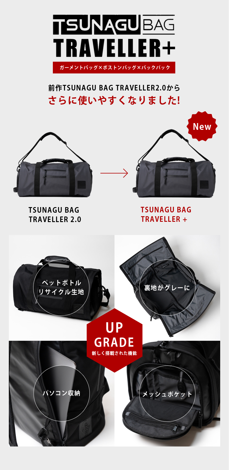 TSUNAGU BAG TRAVELLER PLUS ＋ ツナグバッグ トラベラー プラス TSB11