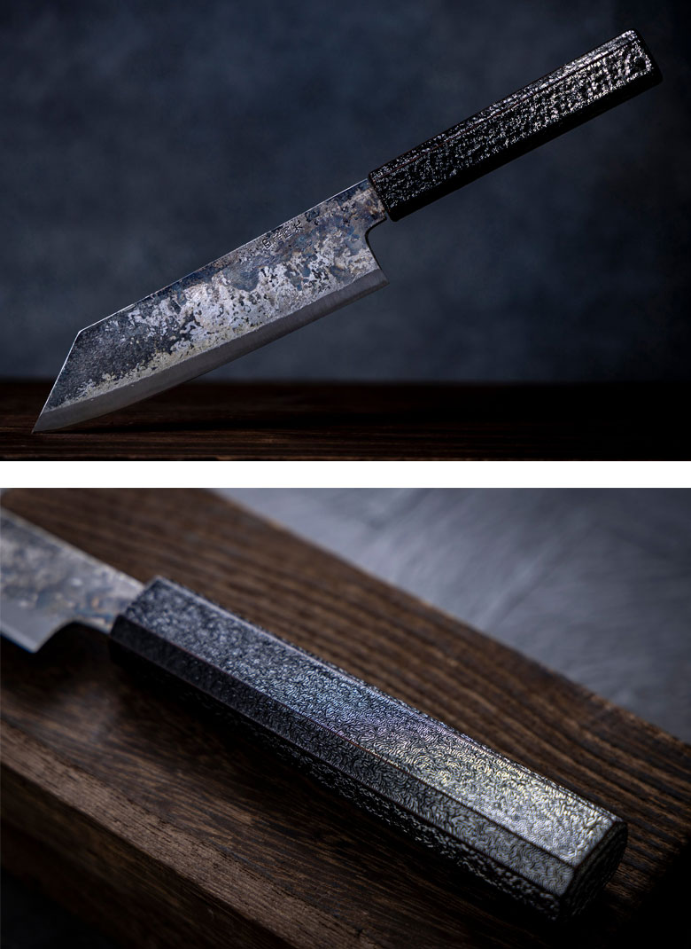 四郎國光 鍛造黒打包丁 KUROUCHI BUNKA 鍛冶屋 手作業 安来鋼 三徳包丁