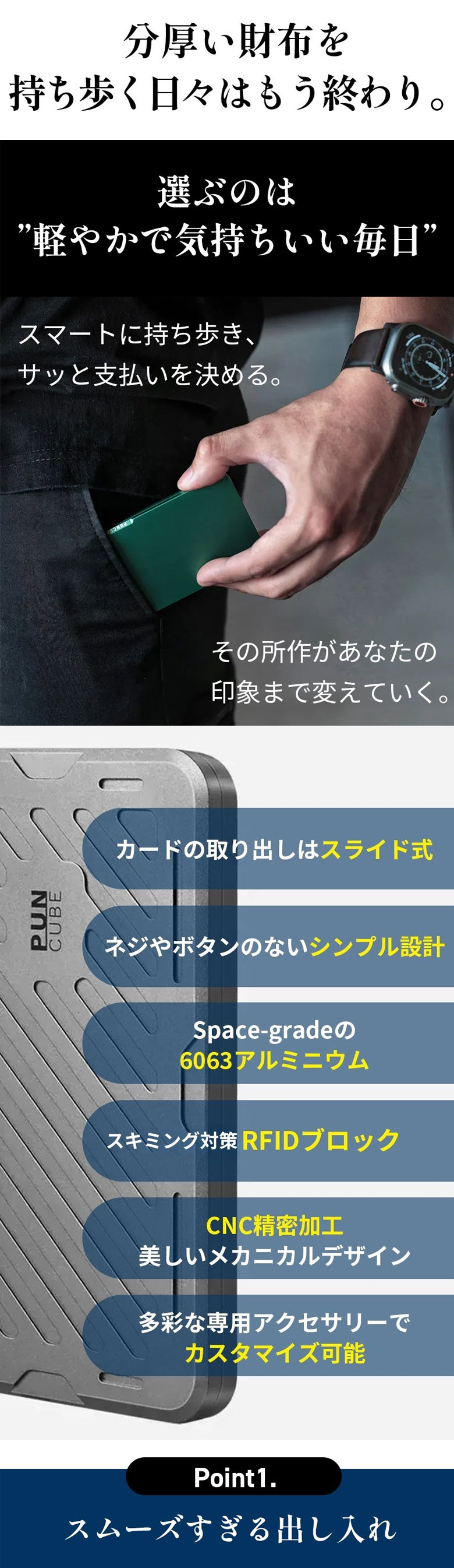 Mech Wallet メックウォレット ワンタッチ スライド 精密ギミック