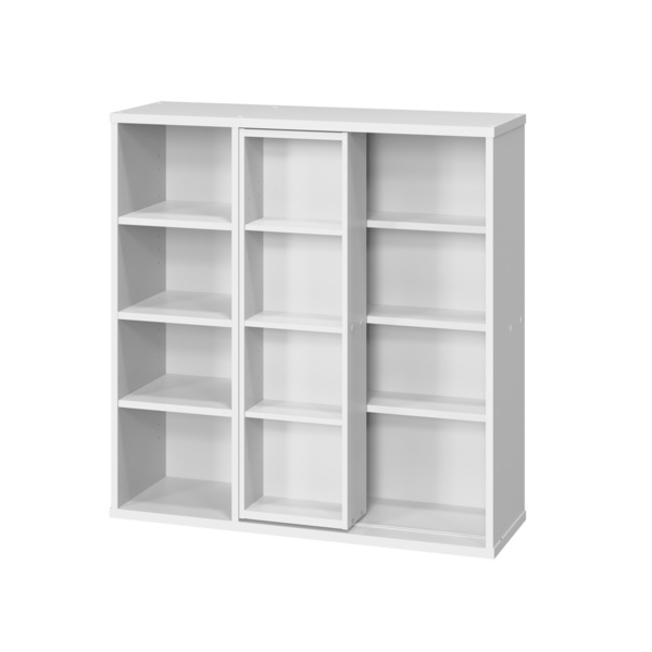 IRIS OHYAMA（アイリスオーヤマ） 本棚 大容量 スライド 4段 幅90 収納