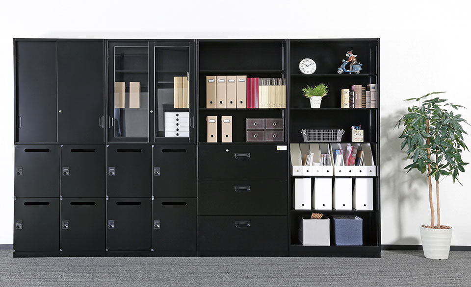 オフィス収納 HOSシリーズ ラテラルタイプ 4段 下置用 引き出し