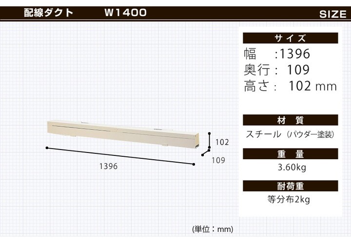 オフィスコム・配線ダクト幅1400mm クランプ式✖️3個 楽天市場】タップも収納できる デスク用 配線ダクト 幅1400mm