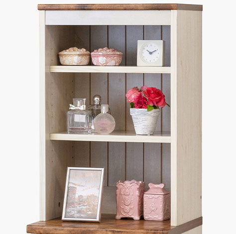 クロシオ カントリー ハイキャビネット 食器棚 隙間収納 幅400×奥行400