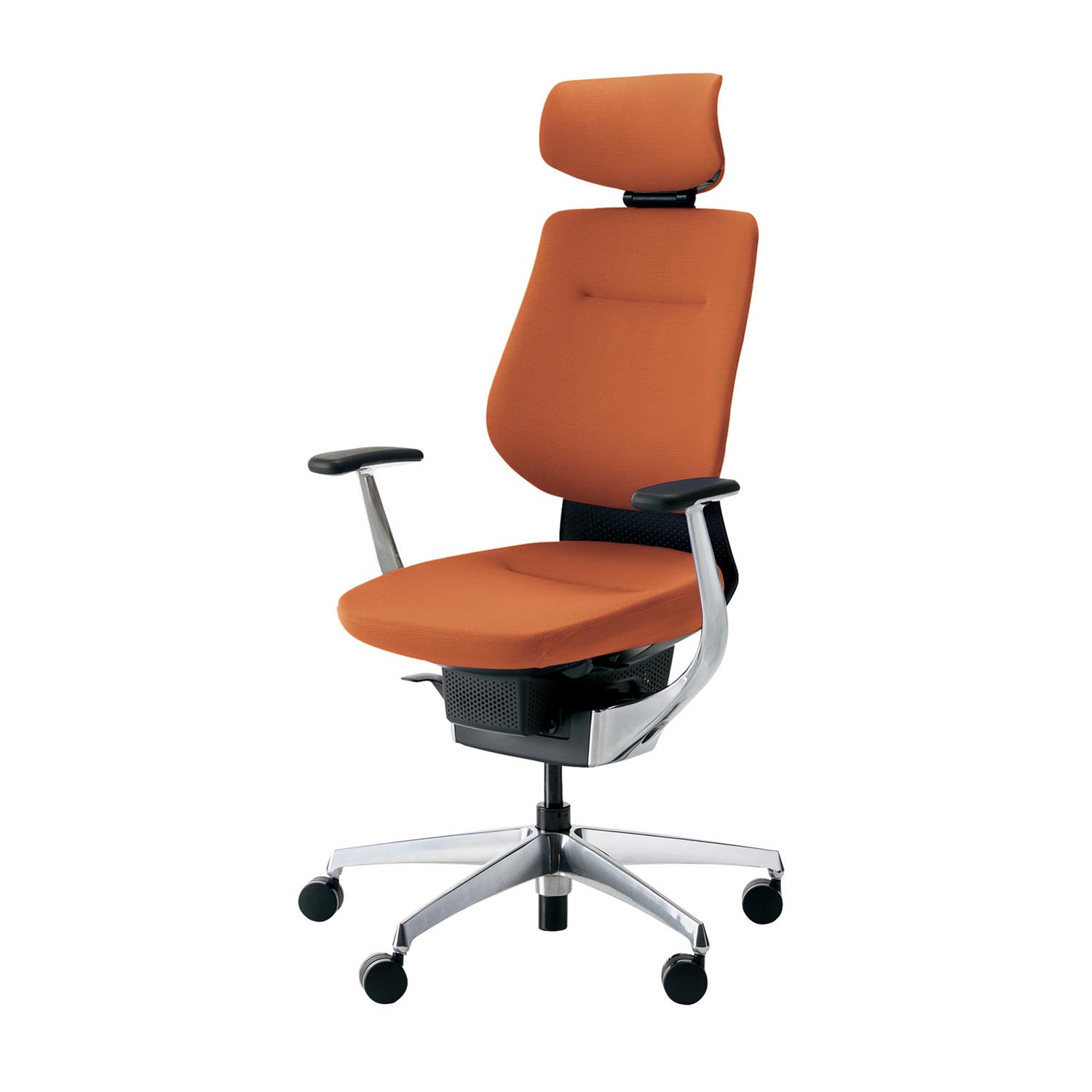 オフィスチェア コクヨ チェア イング ing クッション ヘッドレスト付 ブラックシェル アルミポリッシュ脚 アルミ肘 ナイロンキャスター CR-GA3245E6_11
